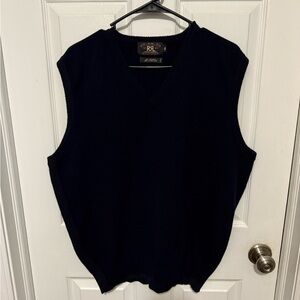 RRL Ralph Lauren Double R 100% Lambswool Sweater Vest Navy Blue XL